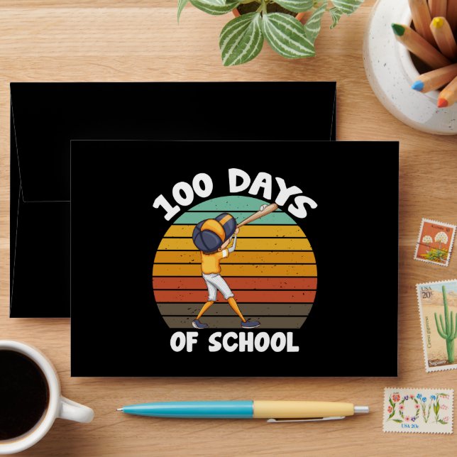 Kids 100 Days Of School Boys 100th Day Baseball Envelope (Desk)