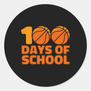 Kids 100 Days Of School Bysketbyll 100th Day Of Sc Classic Round Sticker