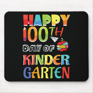 Kids 100 Days Of School Happy 100th Day Of Kinderg Mouse Pad