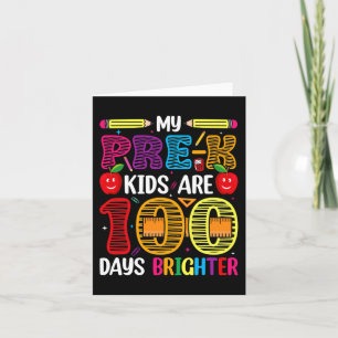 Kids 100 Days Of School Teacher Student Card