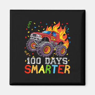 Kids 100 Days Smarter Boys Monster Truck 100th Day Magnet