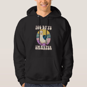 Kids 100 days smarter, Cute llama Happy 100th Day Hoodie