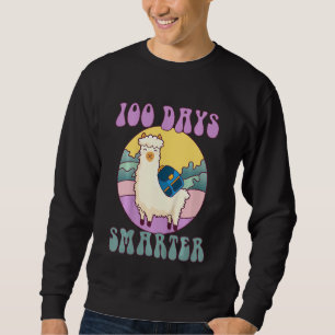 Kids 100 days smarter, Cute llama Happy 100th Day Sweatshirt
