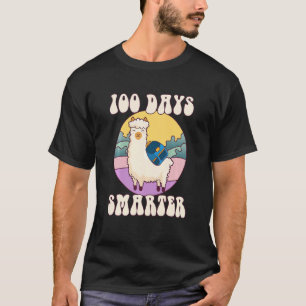 Kids 100 days smarter, Cute llama Happy 100th Day  T-Shirt