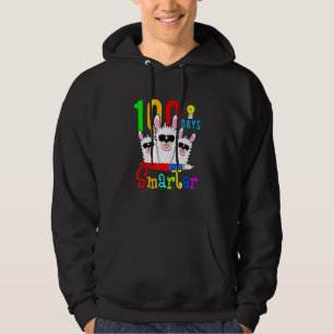 Kids 100 Days Smarter Teacher Llama Happy 100th Da Hoodie