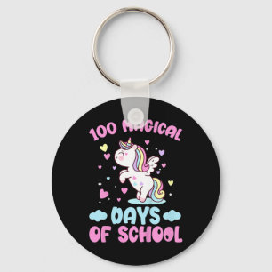 Kids 100 Magical Days Of School Girls 100th Day Of Key Ring