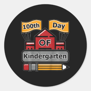 Kids 100th Day Of Kindergarten Classic Round Sticker