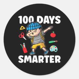 Kids 100th Day Of School Boys Kids 100 Days Of Sch Classic Round Sticker