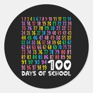 Kids 100th Day Of School Teacher Kids 100 Days Mat Classic Round Sticker