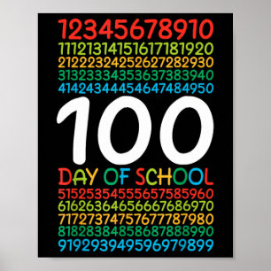 Kids 100th Day Of School Teacher Kids 100 Days Mat Poster