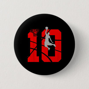Kids 10 Year Old 10th Basketball Birthday PartyThe 6 Cm Round Badge
