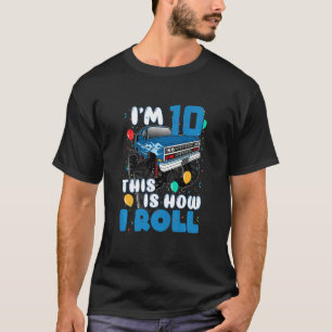 Kids 10 Year Old 10th Birthday Boy Monster Truck C T-Shirt