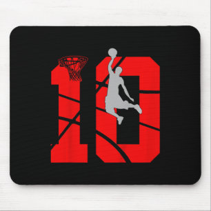Kids 10 Year Old 10th Bysketbyll Birthday Partythe Mouse Pad