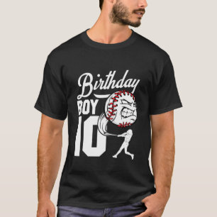 Kids 10 Year Old Baseball Birthday Party Theme 10T T-Shirt