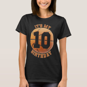 kids 10 year Old Birthday Boys basketball 10th bir T-Shirt
