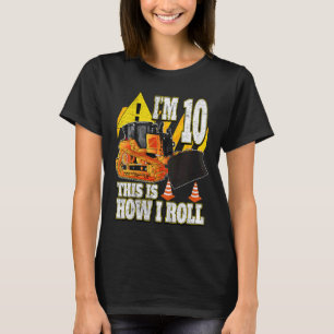 Kids 10 Year Old Birthday Bulldozer T-Shirt