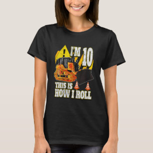 Kids 10 Year Old Birthday  Bulldozer T-Shirt