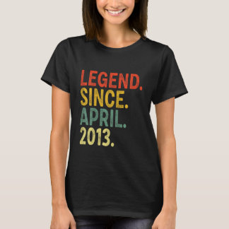 Kids 10 Year Old Legend Since April 2013 10th Birt T-Shirt