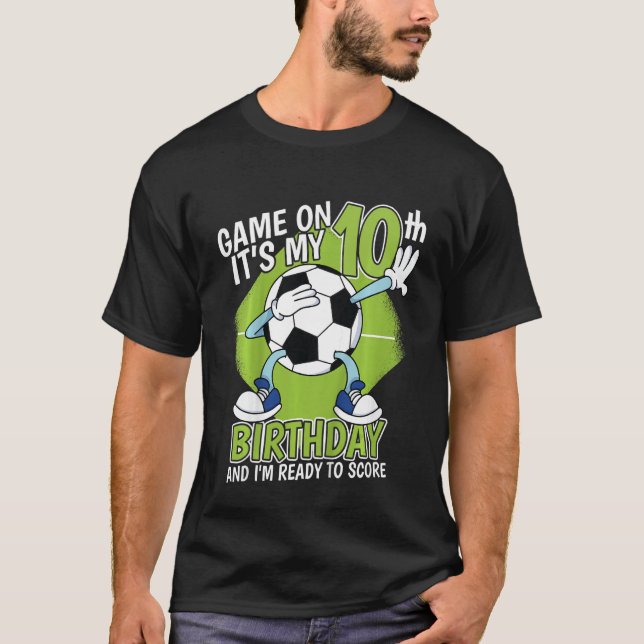 Kids 10 Year Old Soccer Player Boy 10th Birthday S T-Shirt (Front)
