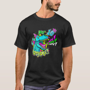 Kids 10 Year Old TRex Birthday Party Kids Dinosau T-Shirt