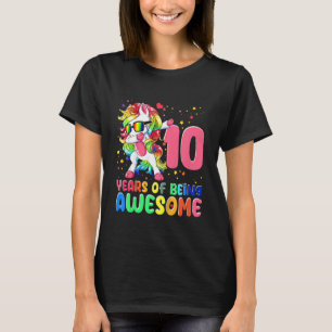 Kids 10 Years of Being Awesome 10th Birthday Girl  T-Shirt