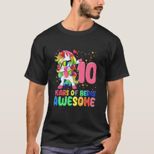Kids 10 Years of Being Awesome 10th Birthday Girl  T-Shirt