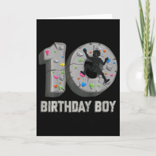 Kids 10 Years Old Rock Climbing 10th Birthday Adve Card