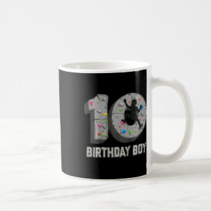 Kids 10 Years Old Rock Climbing 10th Birthday Adve Coffee Mug