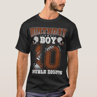 Kids 10 Yeas Old Gifts 10th Birthday Boys Football T-Shirt
