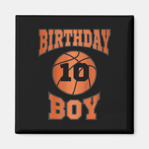 Kids 10th 10 ten years old happy birthday boy bask magnet