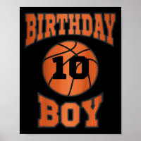 Kids 10th 10 ten years old happy birthday boy bask