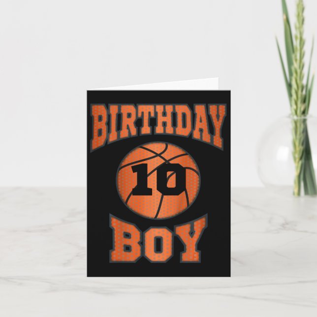 Kids 10th 10 Ten Years Old Happy Birthday Boy Bysk Card (Front)