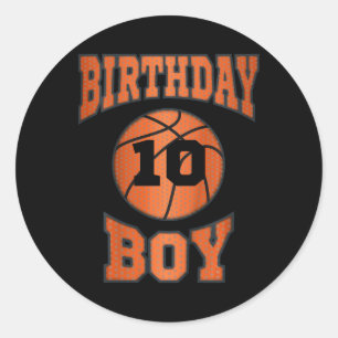 Kids 10th 10 Ten Years Old Happy Birthday Boy Bysk Classic Round Sticker