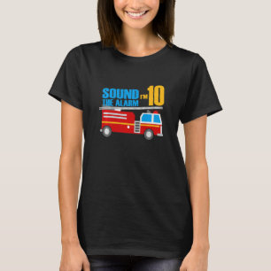 Kids 10th Birthday 10 Ten Year Old Firefighter Fir T-Shirt