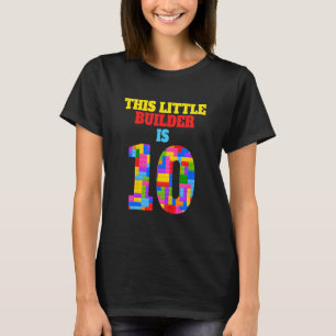 Kids 10th Birthday 10 Years Old Builder Boy Girl B T-Shirt