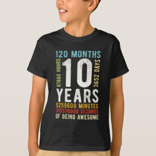 Kids 10th Birthday 10 Years Old Retro Vintage T-Shirt