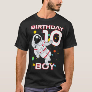 Kids 10th Birthday Astronaut 10 Year Old Birthday  T-Shirt