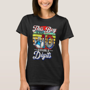 Kids 10th Birthday Bowlers This Boy Is Now 10 Doub T-Shirt