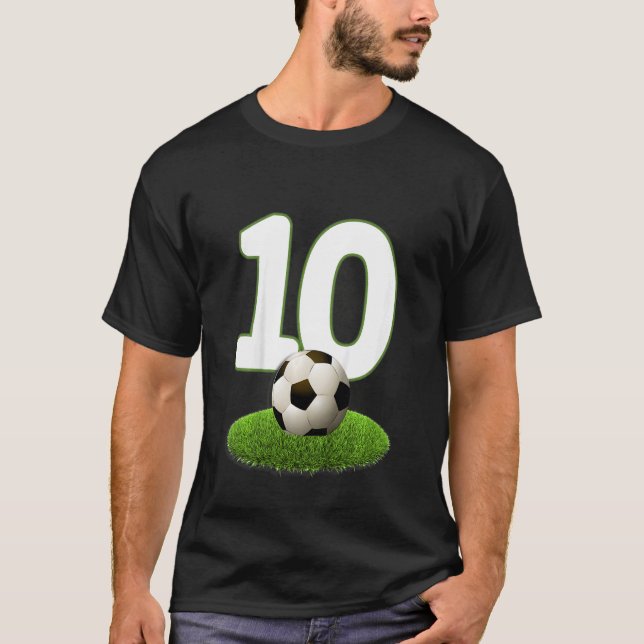 Kids 10th Birthday Boys 10 Years Soccer Football P T-Shirt (Front)