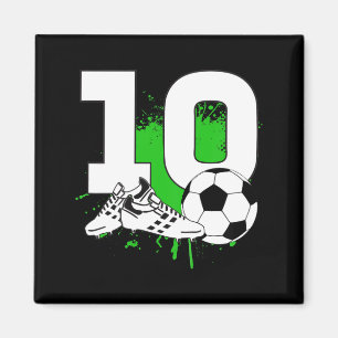 Kids 10th Birthday Boys 10 Years Soccer Football T Magnet