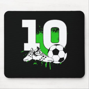 Kids 10th Birthday Boys 10 Years Soccer Football T Mouse Pad
