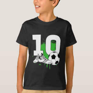 Kids 10th Birthday Boys 10 Years Soccer Football T-Shirt