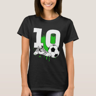 Kids 10th Birthday Boys 10 Years Soccer Football T T-Shirt