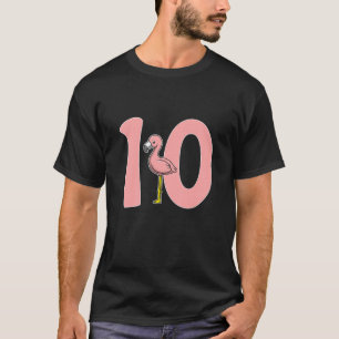 Kids 10th Birthday Flamingo Gift - 10 Years Old Pi T-Shirt