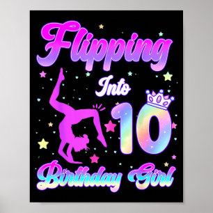 Kids 10th Birthday Girl Gymnastics 10 Year Old Poster