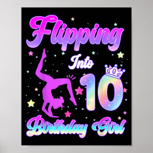 Kids 10th Birthday Girl Gymnastics 10 Year Old Poster