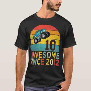 Kids 10th Birthday Monster Truck Lover 10 Years Ol T-Shirt