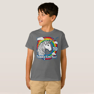 Kid's 10th Birthday Rainbow Unicorn Today I'm Ten T-Shirt