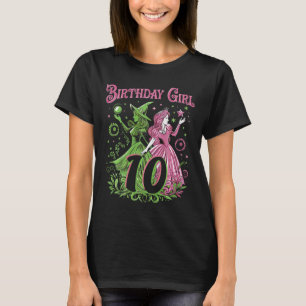 Kids 10th Birthday Witch Pink And Green 10 Year Ol T-Shirt