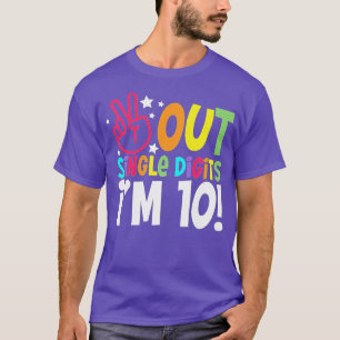 Kids 10th BirthdayPeace Out Single Digits Im 10 Ye T-Shirt